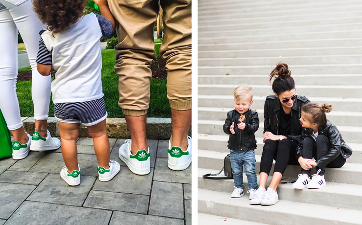 father and son matching adidas shoes