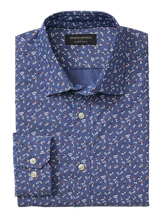 Slim-Fit Non-Iron Micro-Floral Shirt