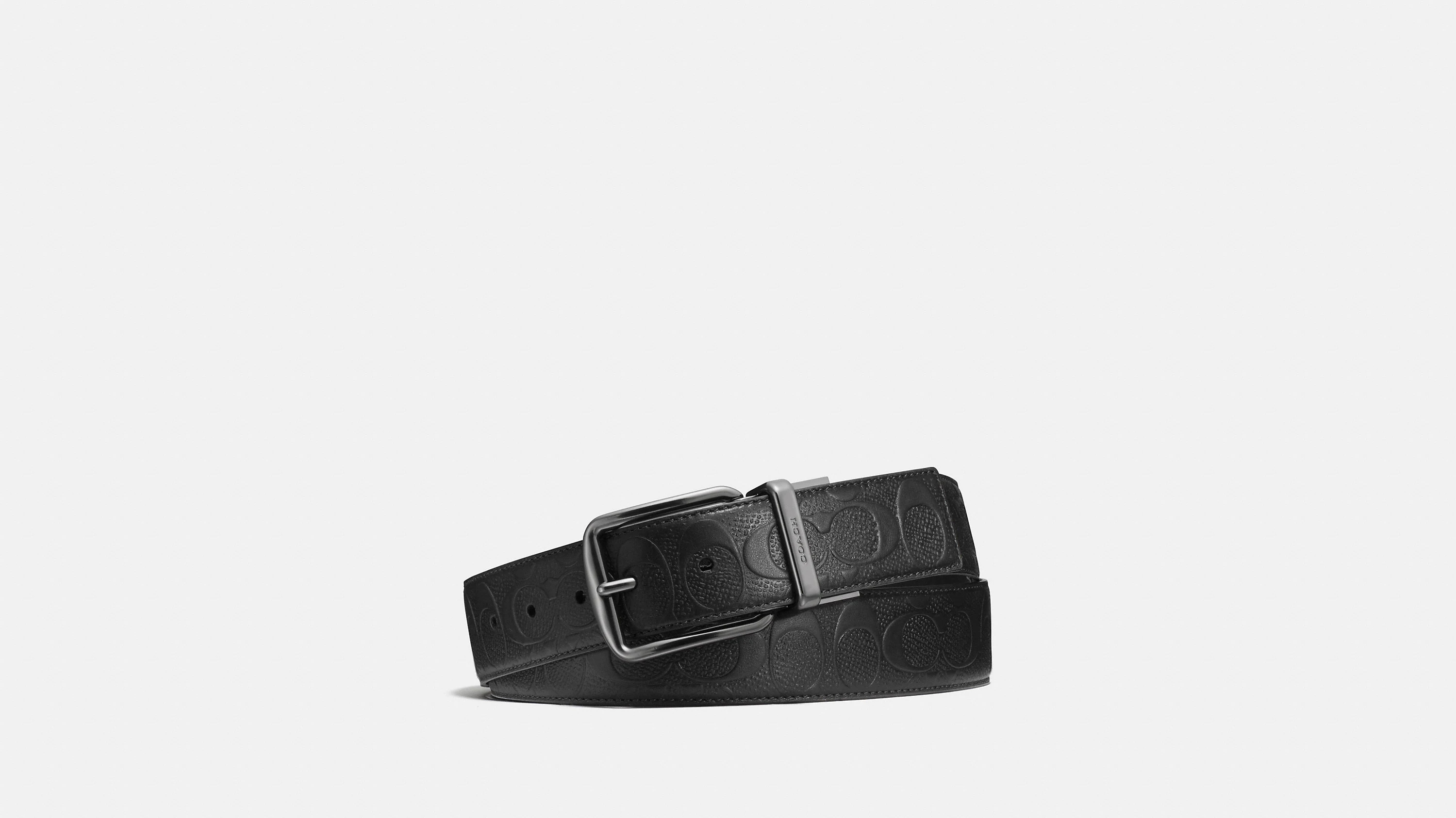 Wide Harness Cut To Size Reversible Belt In Signature Leather