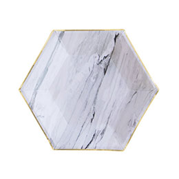 Goddess Marble Hexagon Party Plates Small