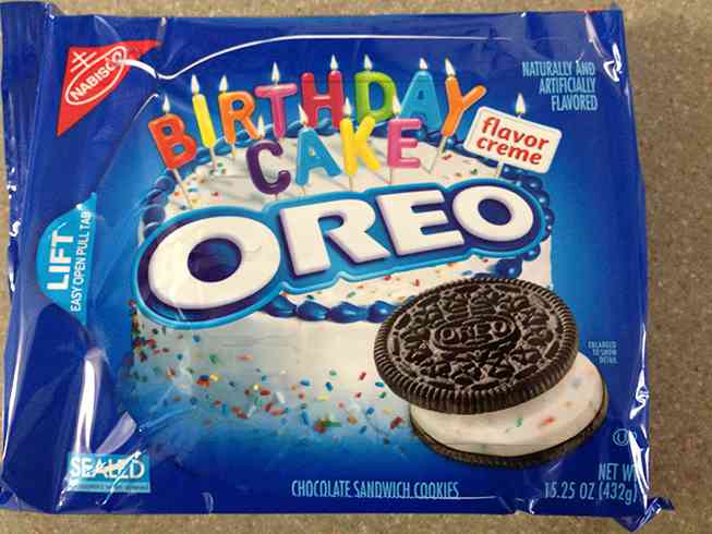 Oreo Chocolate Sandwich Cookies, Birthday Cake, 15.25 Ounce