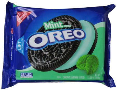 Nabisco Oreo Mint Creme Chocolate Sandwich Cookies