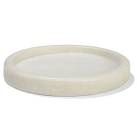 20cm Round Marble Tray - White