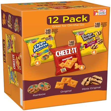 Keebler Chips Deluxe Cheez-It Fudge Stripes Variety Pack Snac