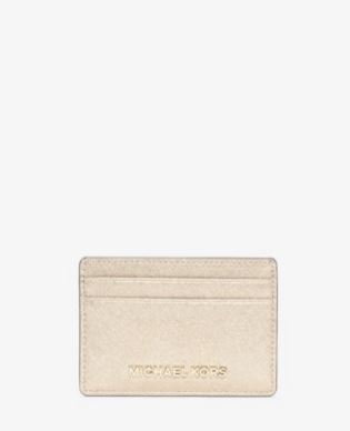 MICHAEL KORS  Jet Set Travel Metallic Saffiano Leather Card Case