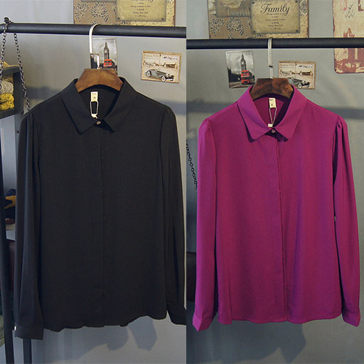 1688 Solid color long sleeve shirt