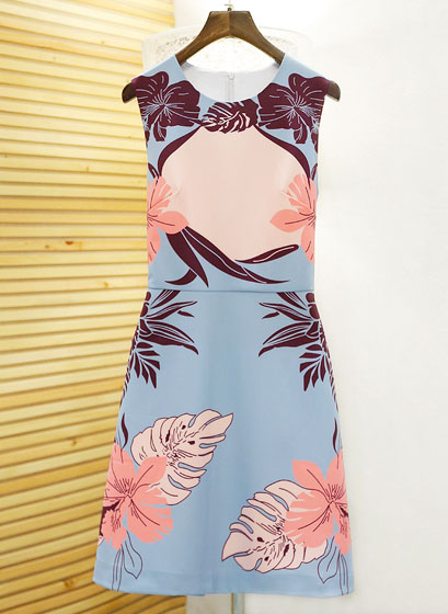 1688 sleeveless printed dress 