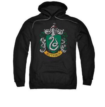 Harry Potter Slytherin Crest Adult Black Hoodie