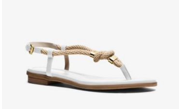 MIchael Kors Holly Rope-Trim Leather Sandal