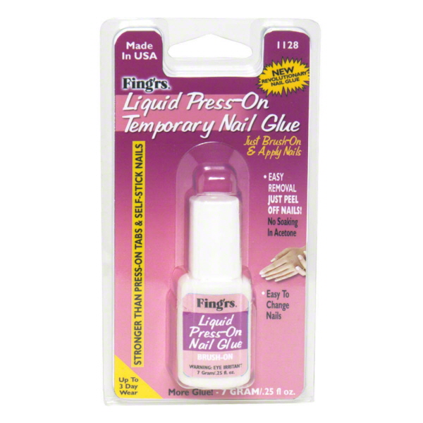 Fingrs Liquid Press-On Temporary Nail Glue, Brush-On