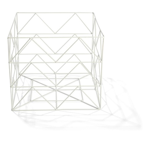 Medium Square Basket - White