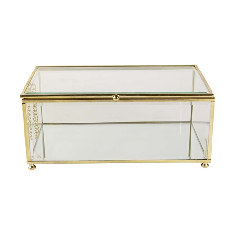 Jewellery Box - Brass and Clear