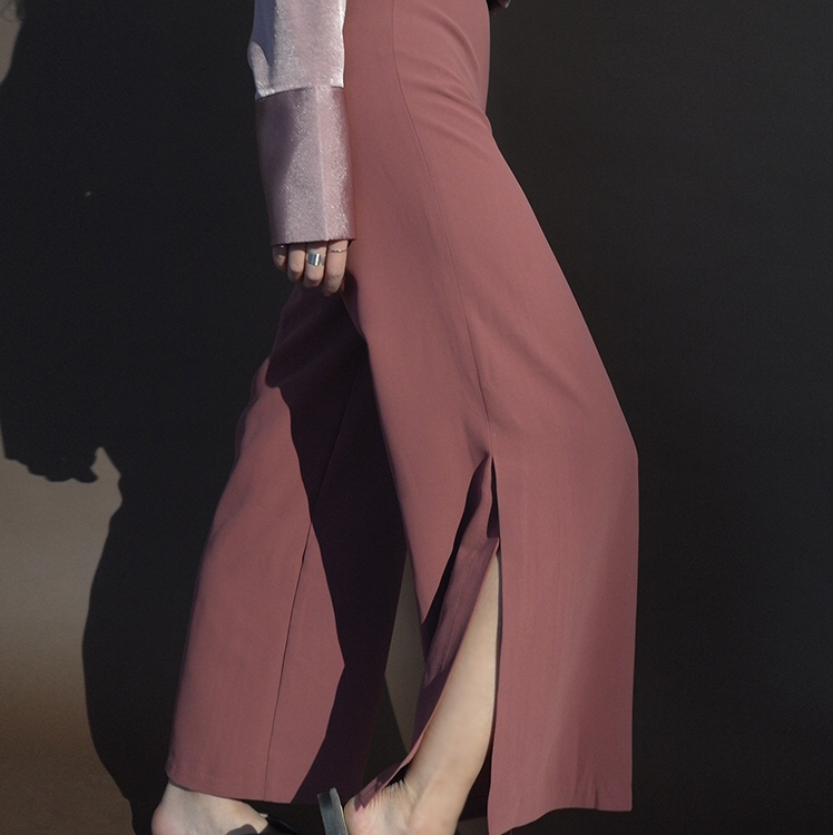 Stylenanda - Side Slit Wide Leg Pant