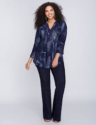 Lane Bryant Printed Pintuck Blouse By Melissa Mccarthy Seven7