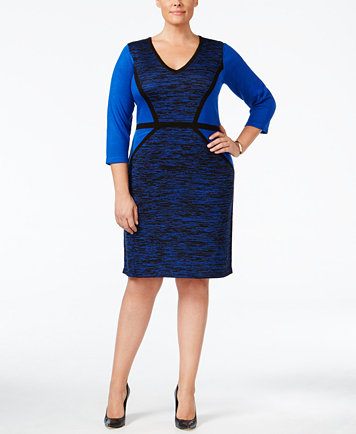 Calvin Klein Plus Size Colorblocked Sweater Dress