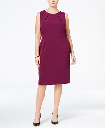 Plus Size Stretch Crepe Sheath Dress