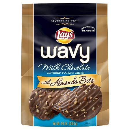 Lay's Wavy Potato Chips Covered With Milk Chocolate And Almond Bits 4.8 oz