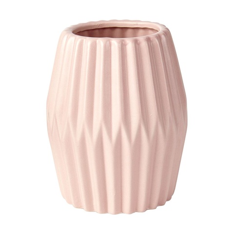 Ribbed Vase -  Pink