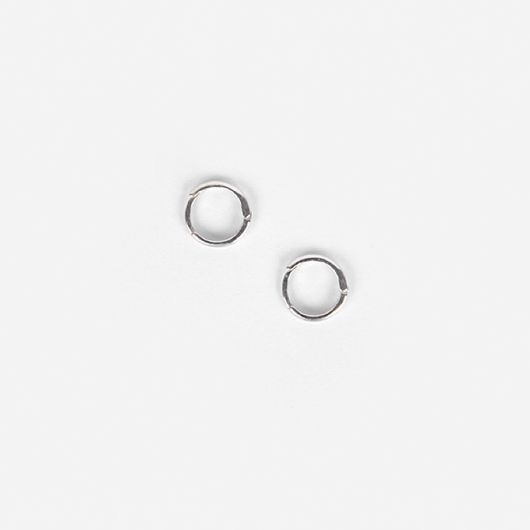 silver tiny ring earring