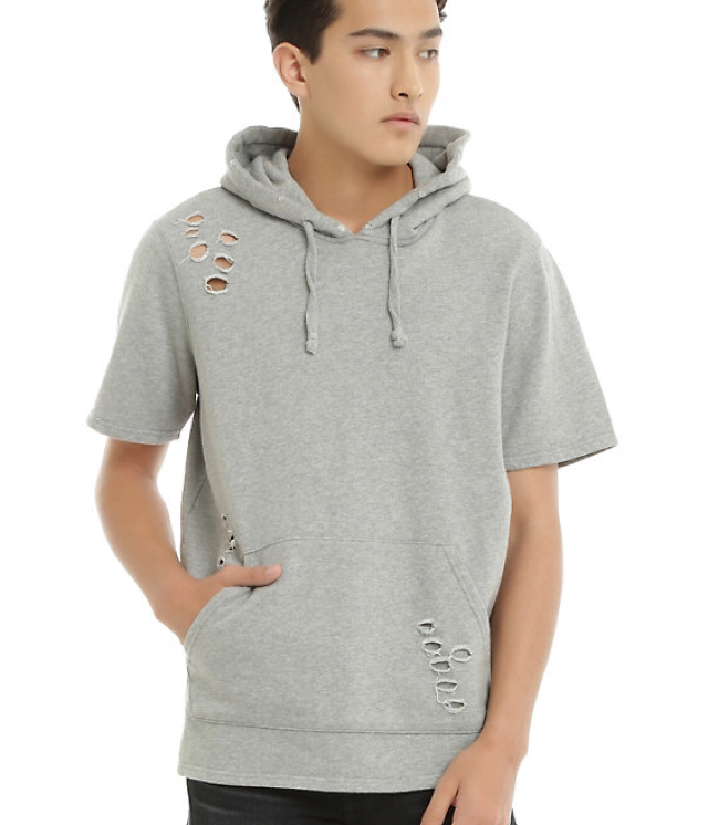TYLER CARTER SHORT-SLEEVE DESTRUCTED HOODIE