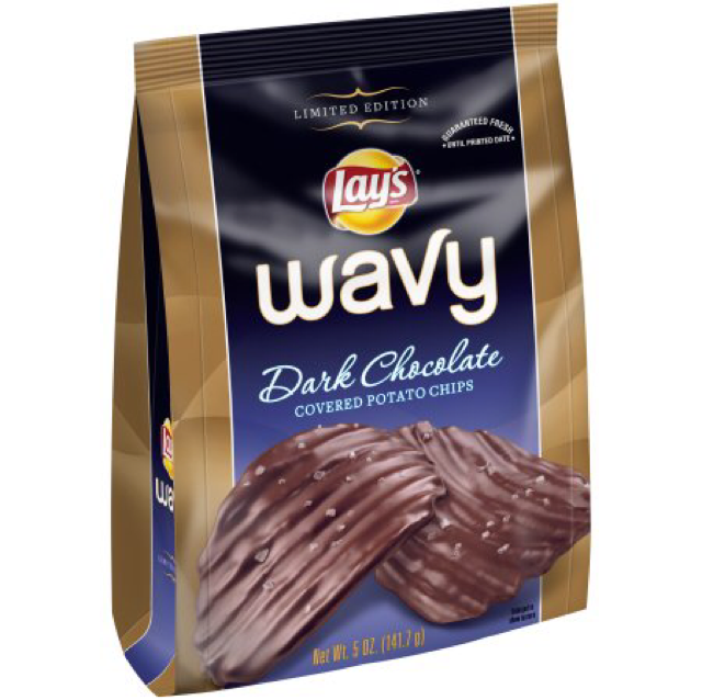 Lays Wavy Dark Chocolate Covered Potato Chips 5 oz. Bag