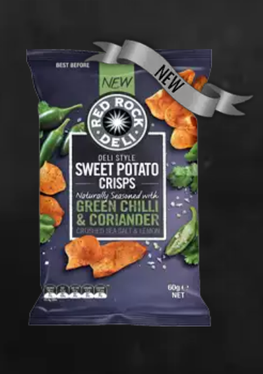 Red Rock Deli Sweet Potato Chips Green Chili & Coriander