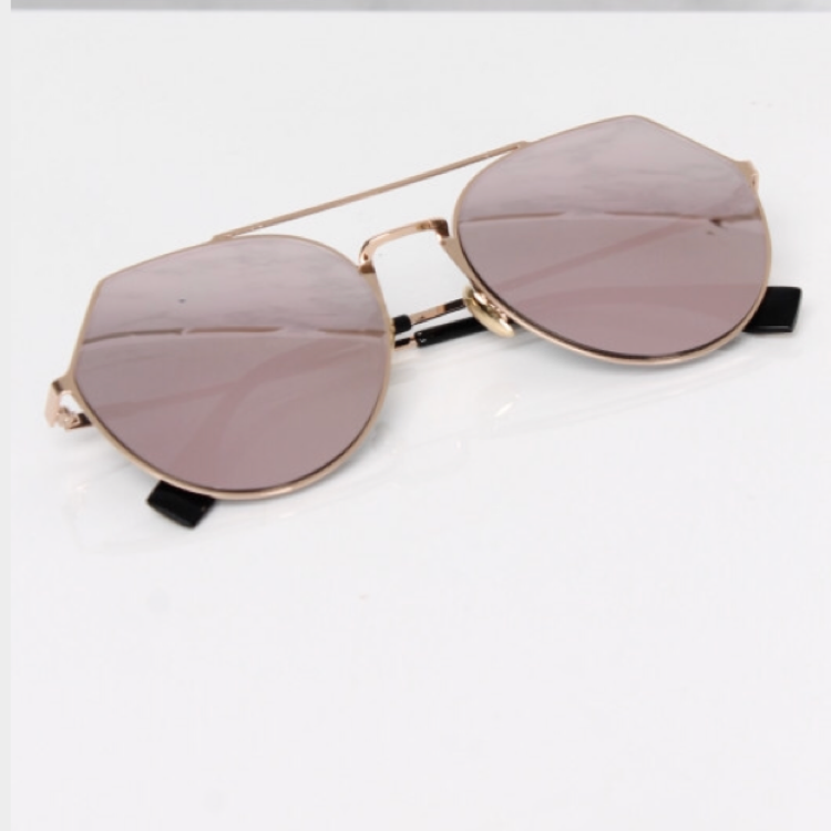 Pink and gold cut off corner sunglasses