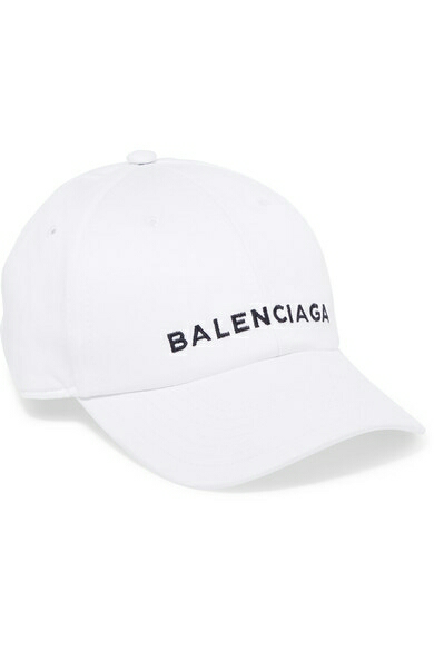 balenciaga logo embroidered cotton cap