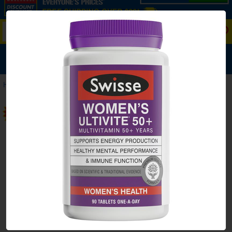 Swisse Women's Ultivite 50+ 90 Tablets