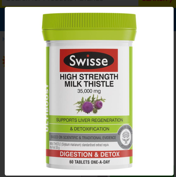 Swisse Ultiboost Milk Thistle 60 Tablets