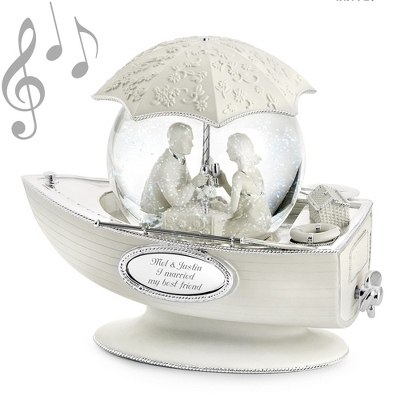 Together forever musical snow globe