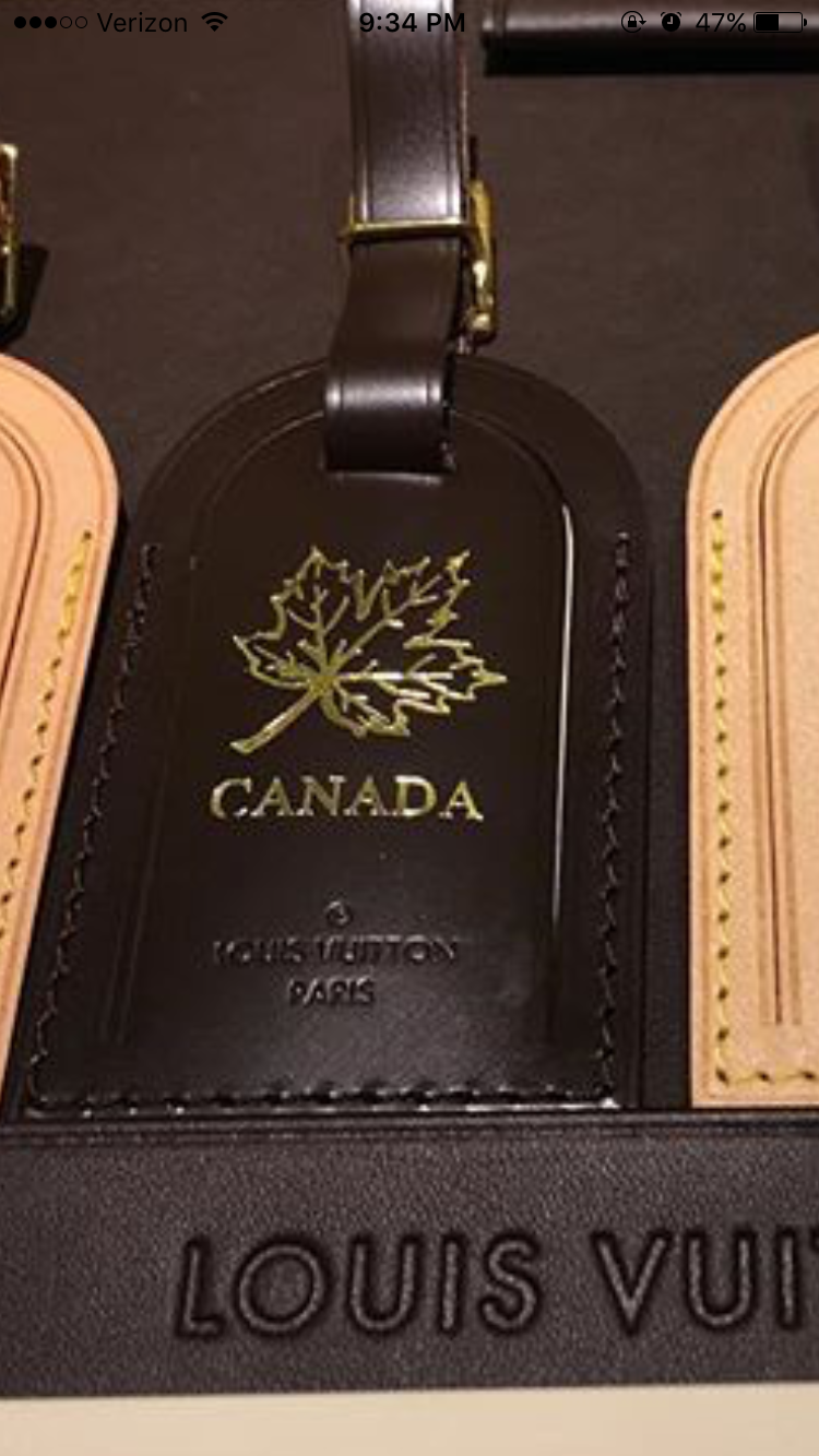 ShopandBox - Buy Louis Vuitton luggage tag with Canada hot stamp from CA