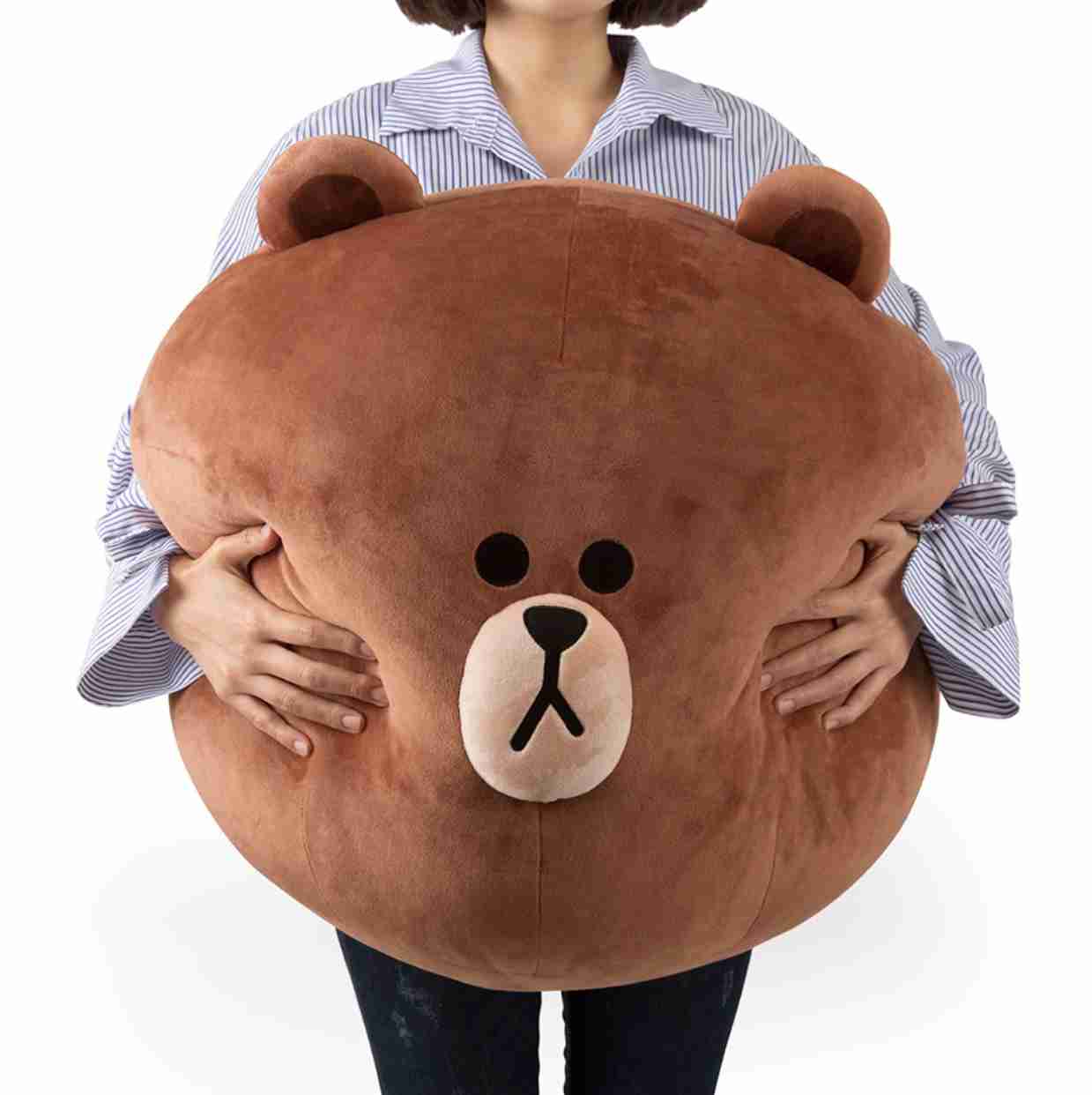 Line Brown Head Soft Cushion