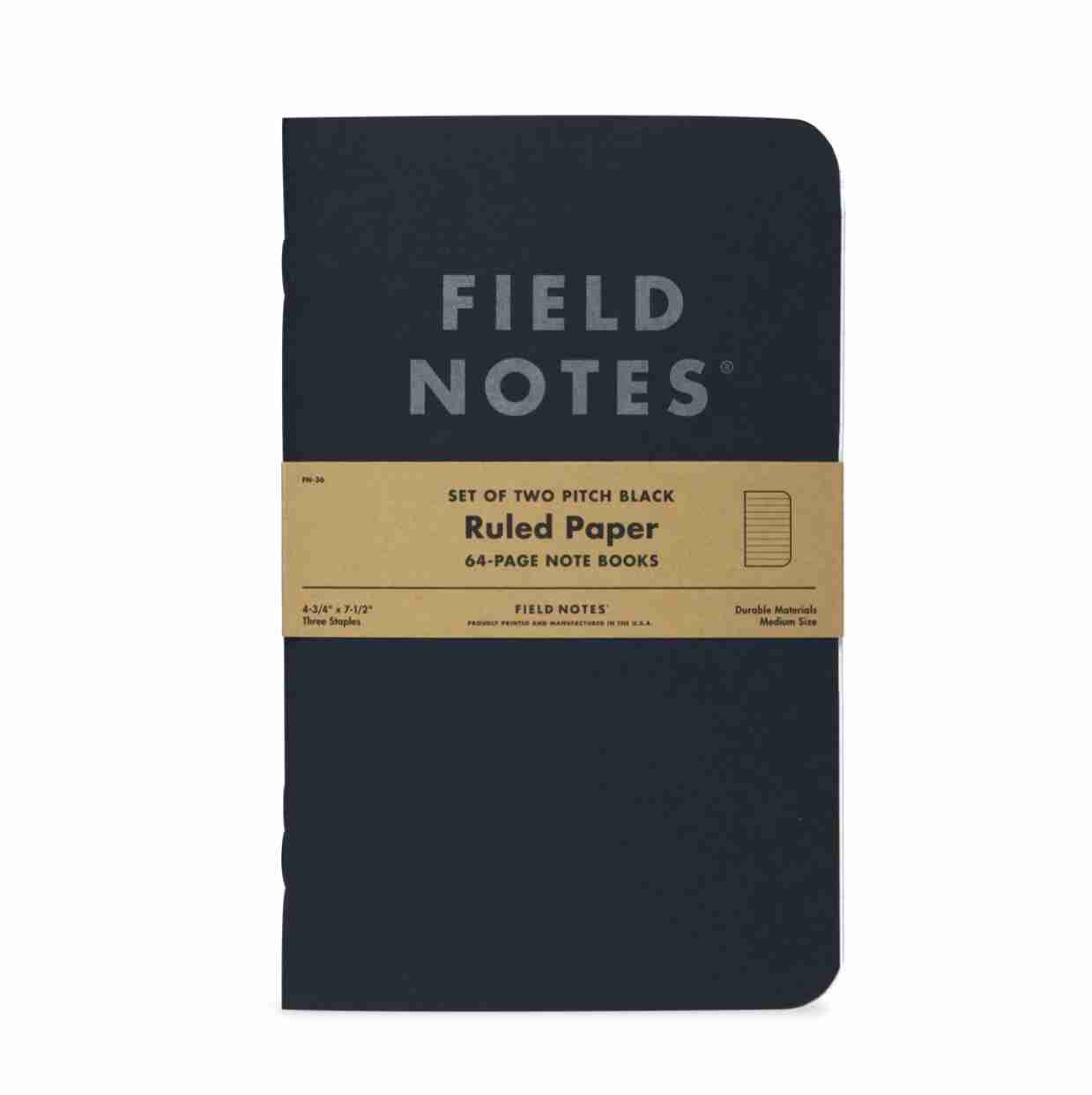 Pitch Black Ruled Note Book 2-Pack
