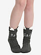 Grey Knit Kitty Crew Cozy Slippers