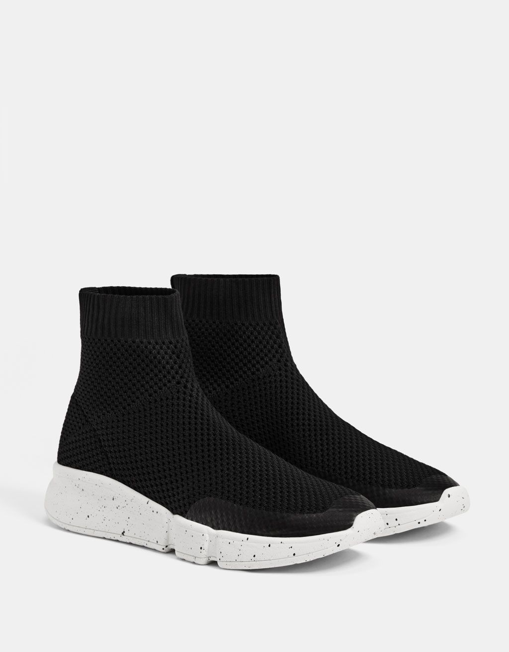 Stretch high top sneakers