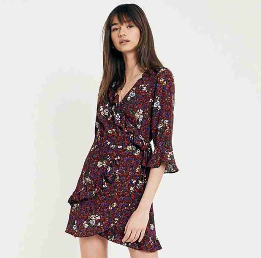 Pins & Needles Floral Ruffle Wrap Dress