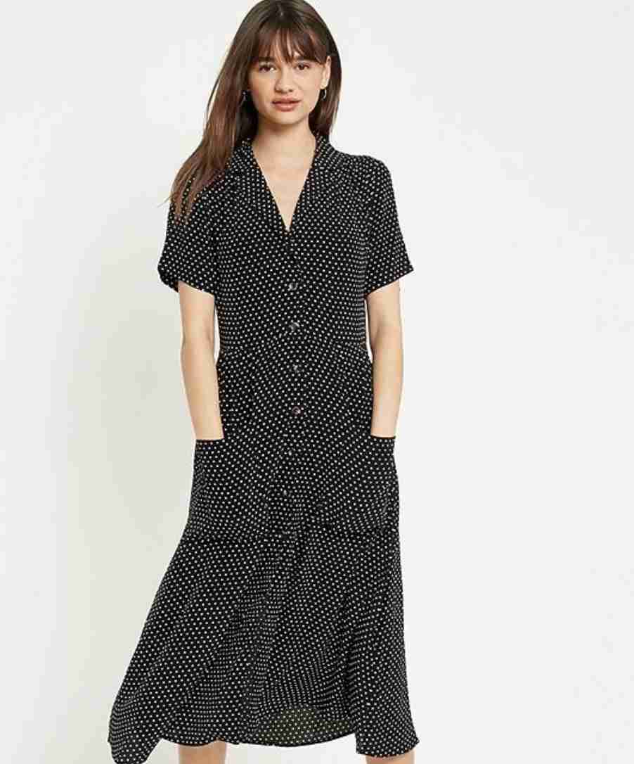 Pins & Needles Polka Dot Midi Shirt Dress