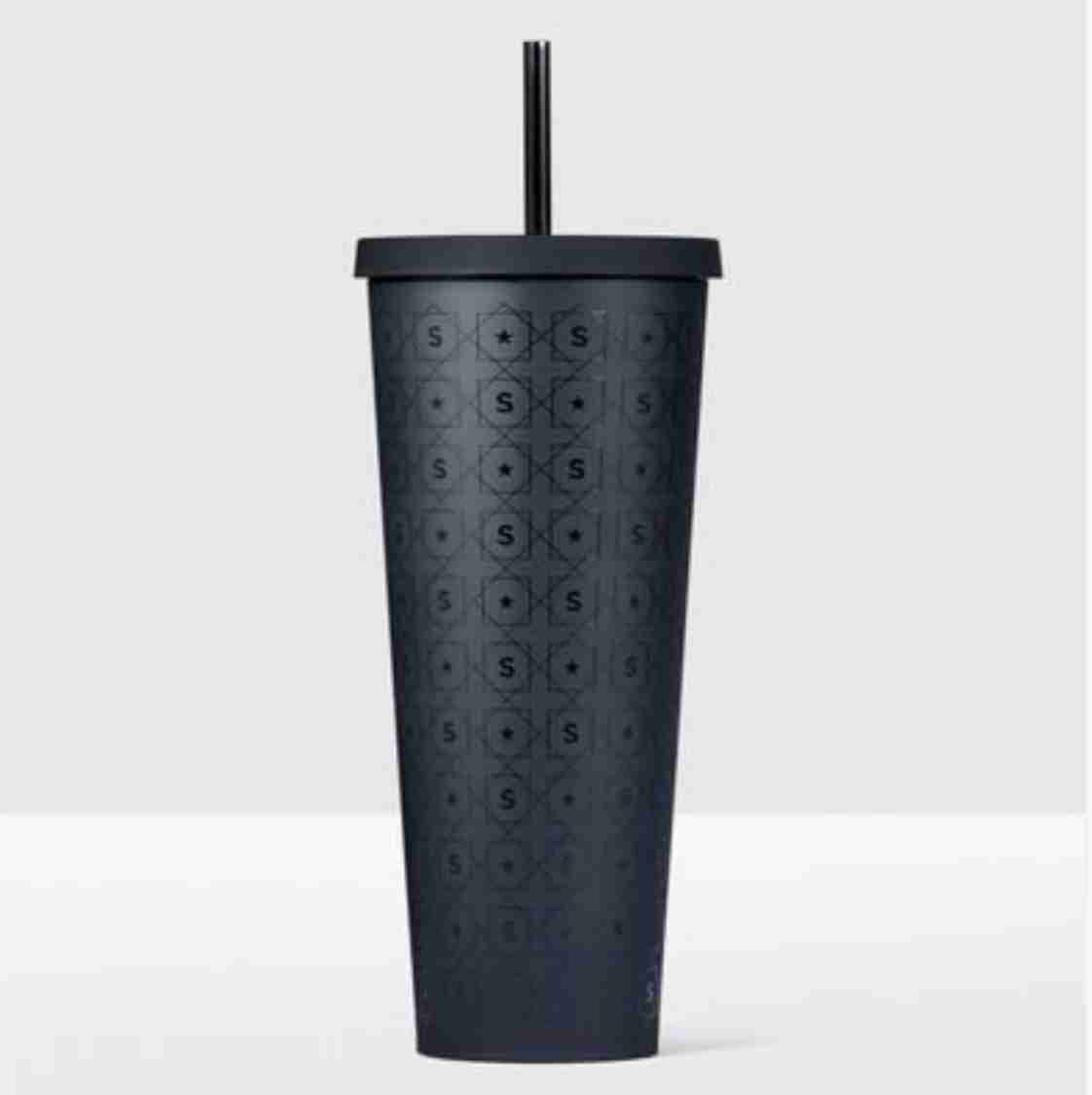 ShopandBox Buy Starbucks Matte Black Pattern Cold Cup Acrylic Travel