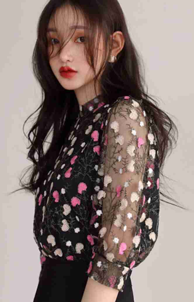 Cornflower Seethrough Blouse