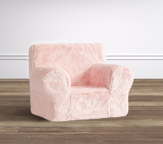 Pink Faux Fur Anywhere Chair SLIPCOVER ONLY