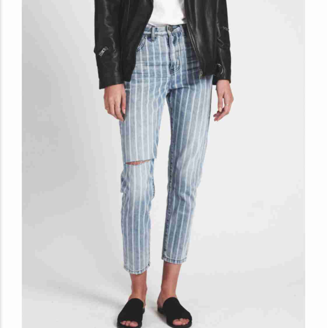 Rocky Stripe Legend High Waist Mom Jean