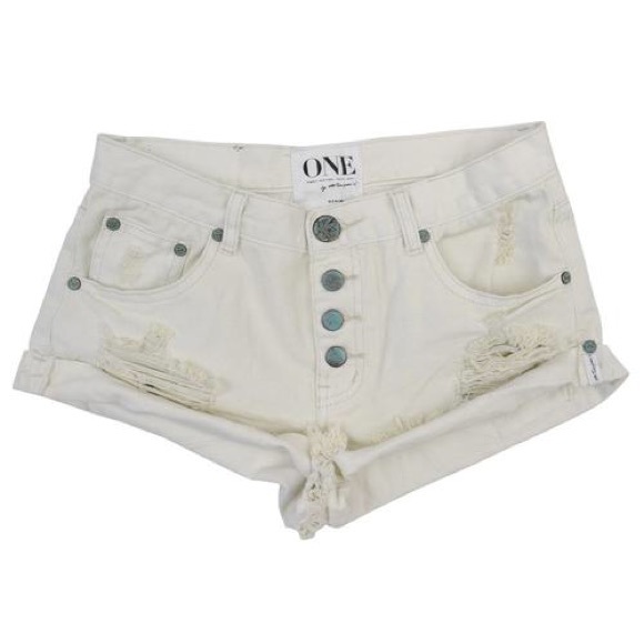 One Teaspoon Bandits Cut Off Shorts in Frost