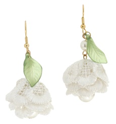 Floral White Lace Earrings