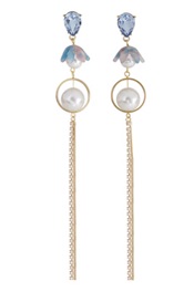 Aroha Hawaii Blue Long Drop Earrings