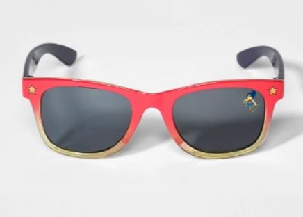 Wonder Woman Sunglasses with Case - Red/Blue