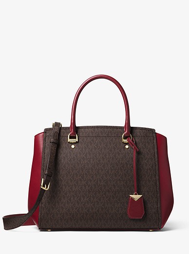 Benning Large Logo and Leather Satchel