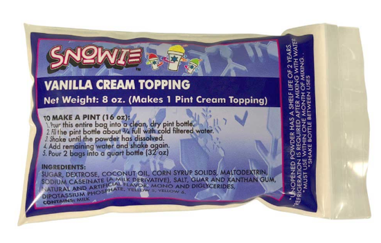Premium vanilla cream topping