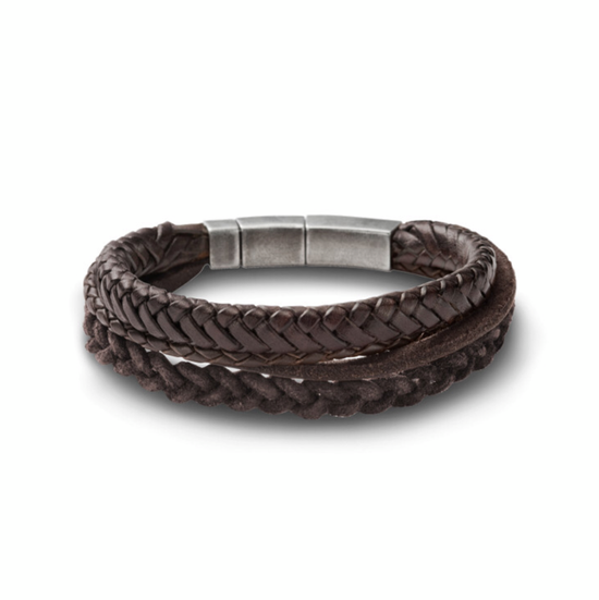 Brown Braided Double Bracelet JF85296P