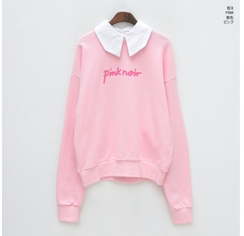 Leegong Pinknoir Preppy Pink Sweatshirt